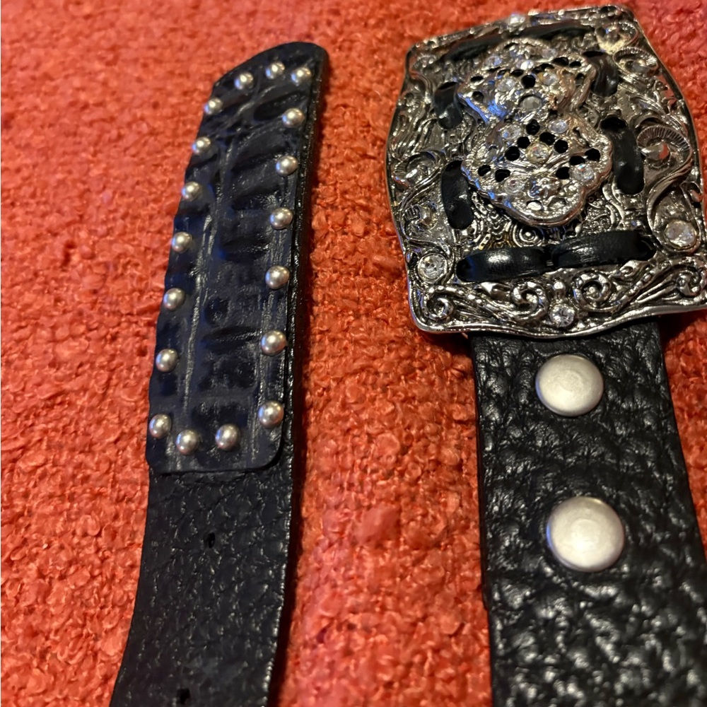 Black Studded Women's Belt